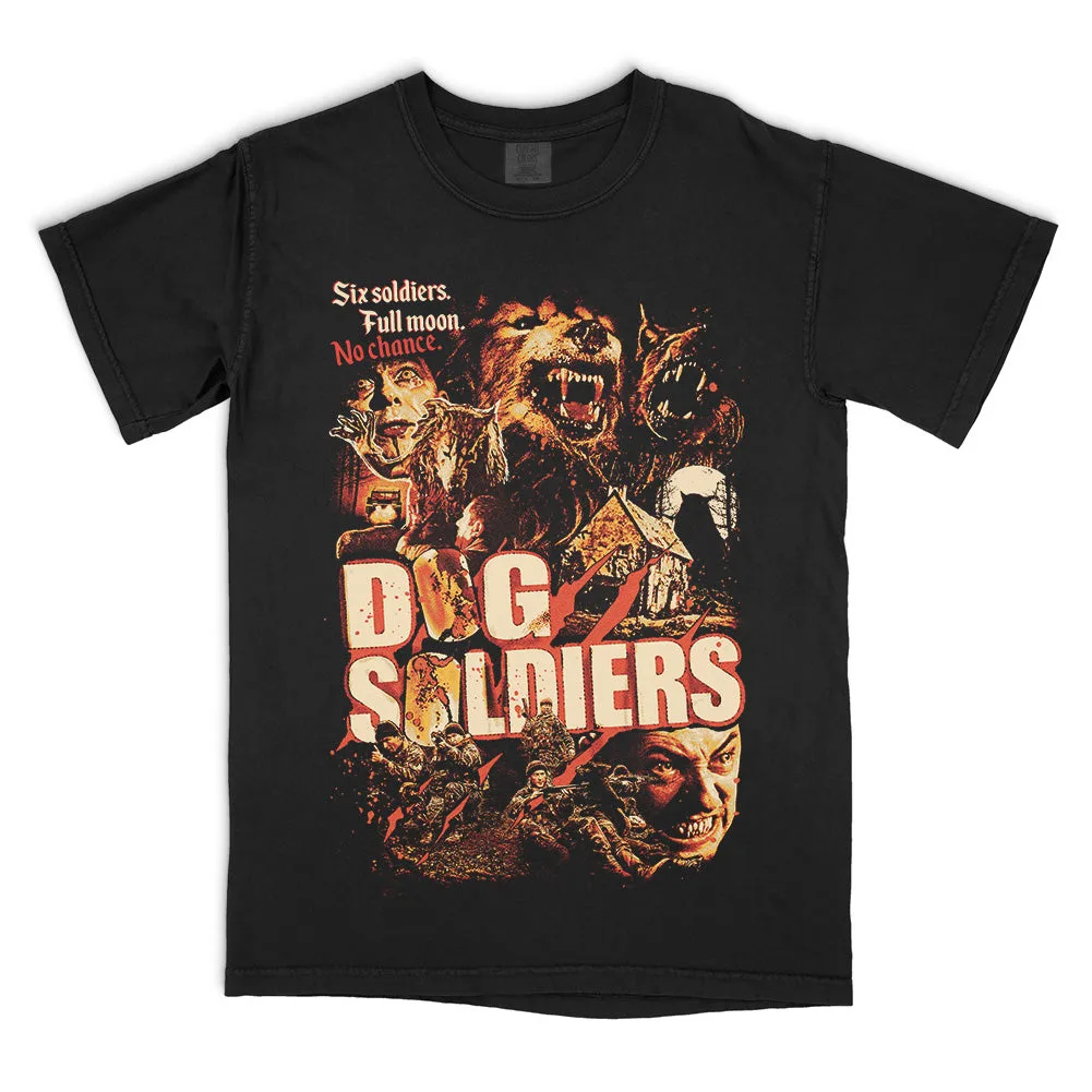 Dog Soldiers Full Moon T-Shirt back print and graphic details | Terrifier Merch
