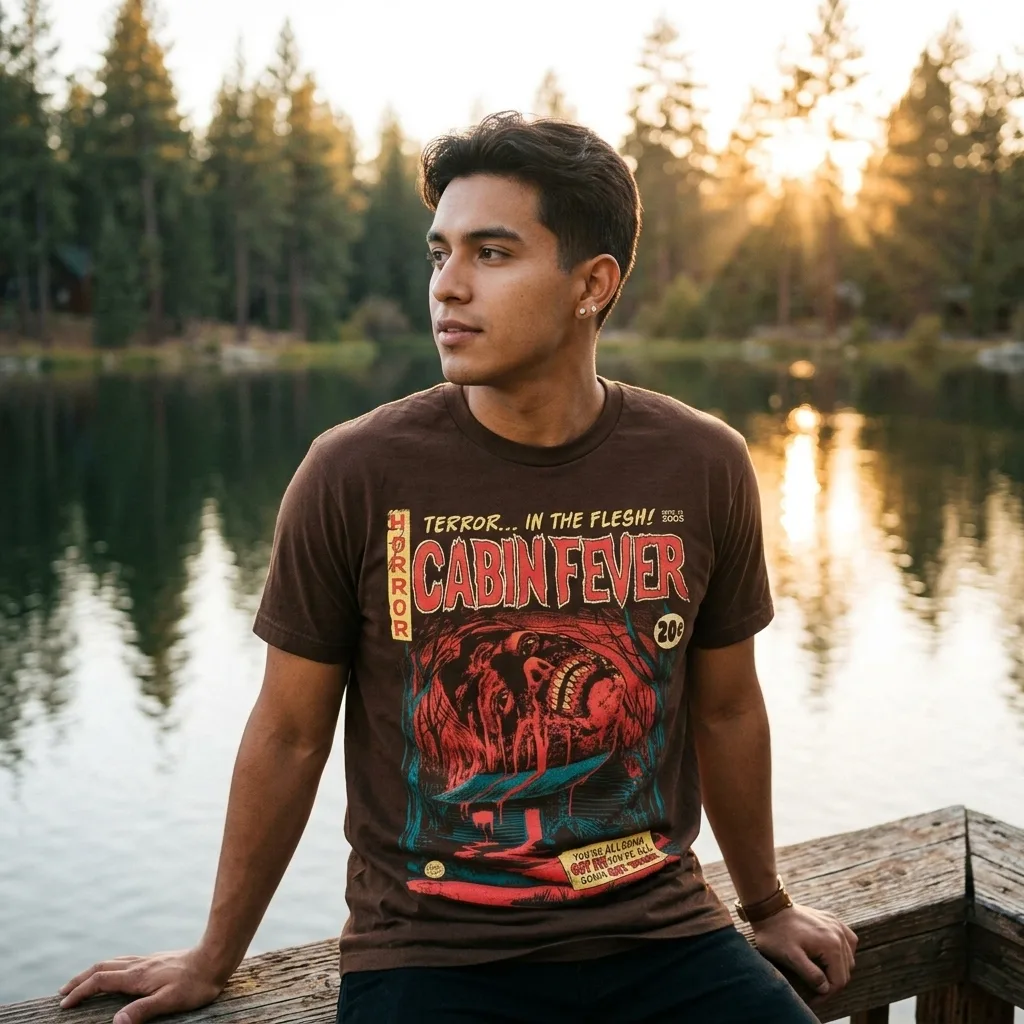Cabin Fever Get Sick T-Shirt horror lifestyle apparel shot | Terrifier Merch
