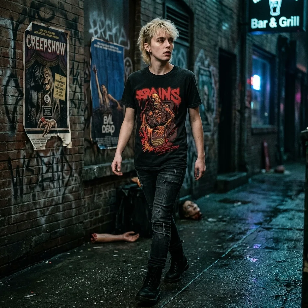 Return Of The Living Dead Tarman T-Shirt horror lifestyle apparel shot | Terrifier Merch