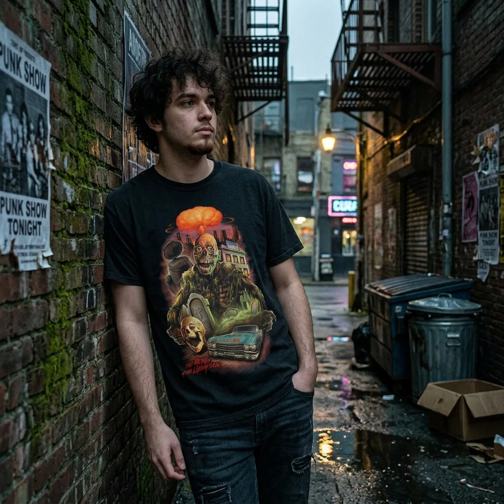 Return Of The Living Dead Total Incineration T-Shirt horror lifestyle apparel shot | Terrifier Merch